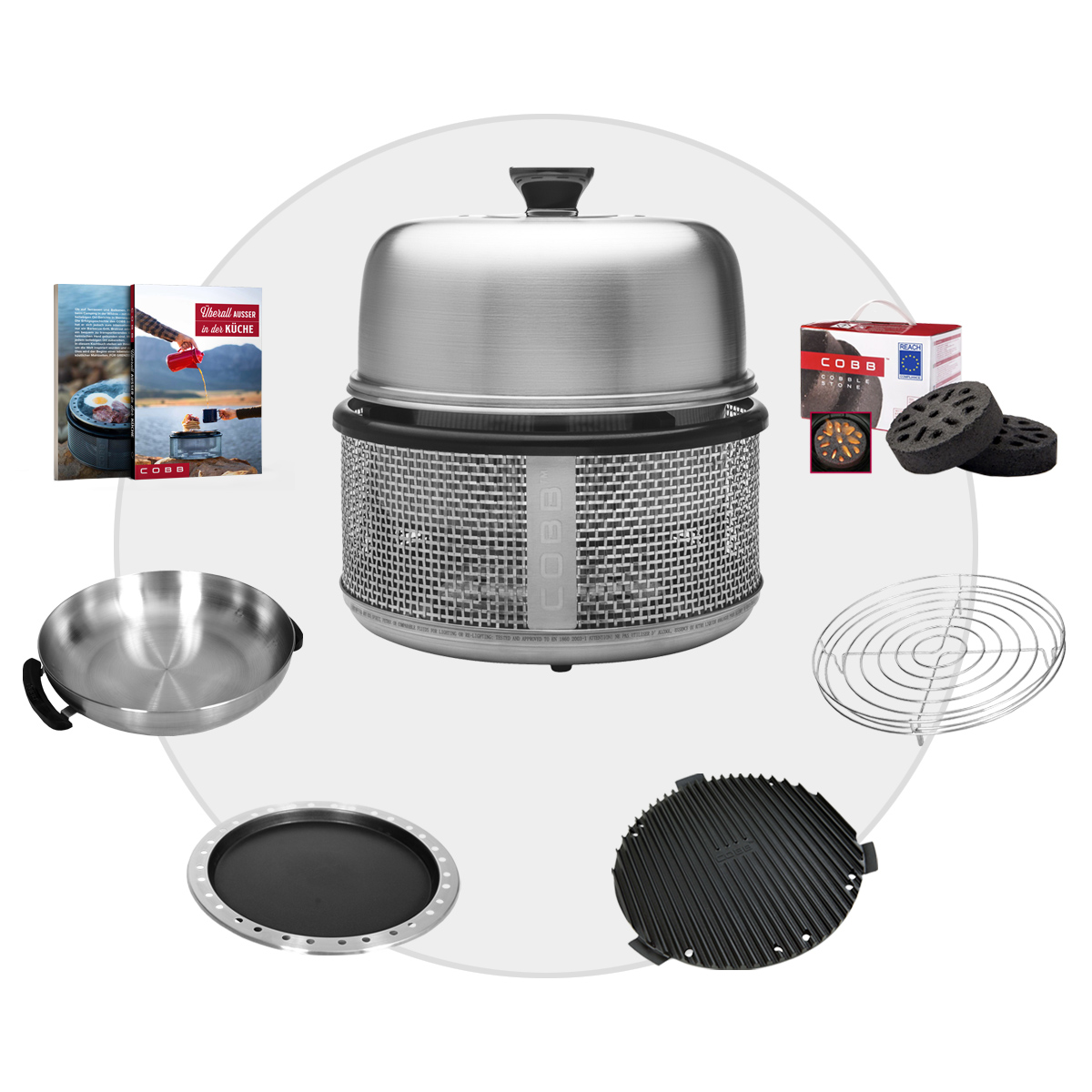 COBB Premier AIR DELUXE Grill ~ 7-teilig inkl. Cobble Stone