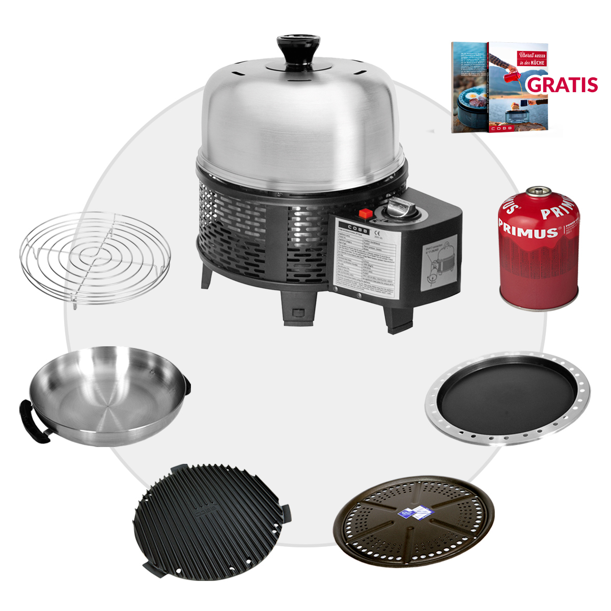 COBB Gas Grill PRO BLACK inkl. Grillplatte ~ 7-teilig